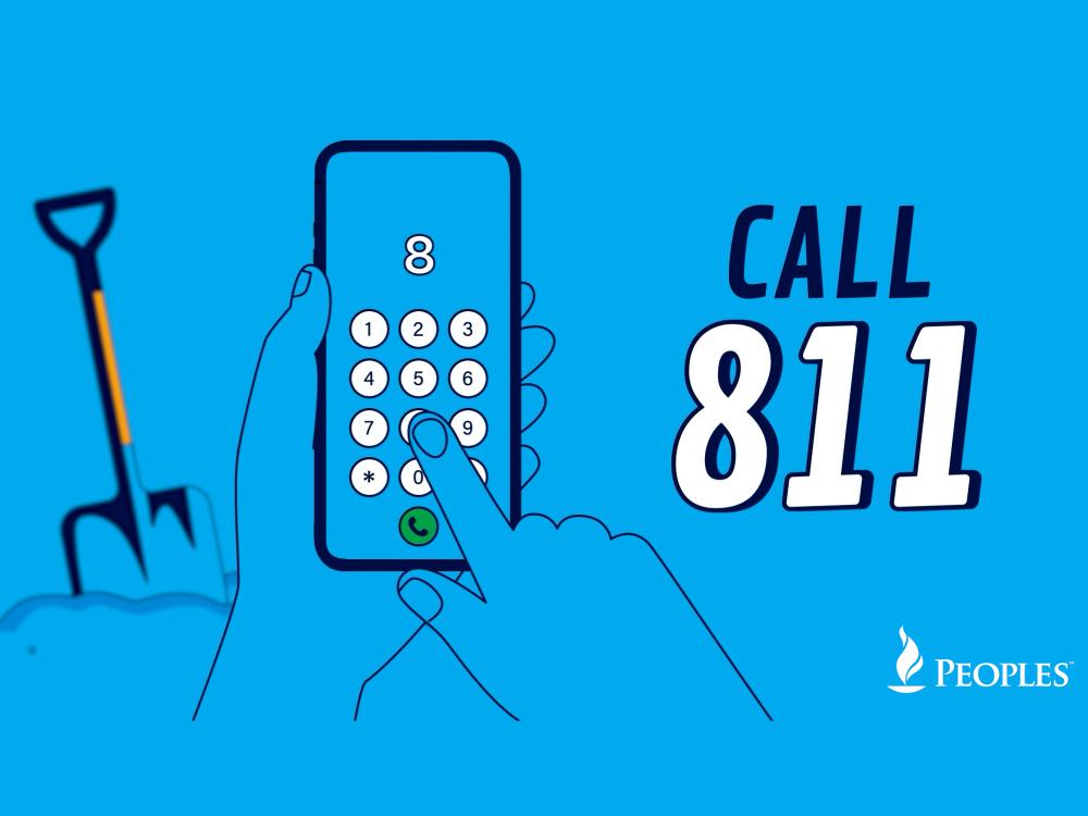 phone hands shovel call 811