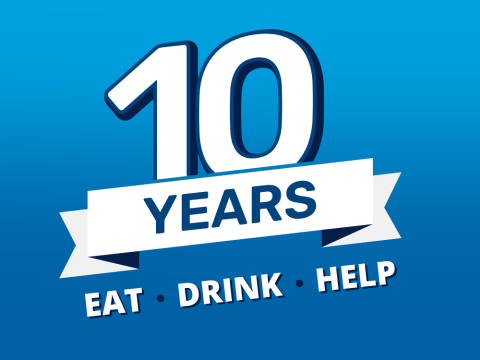 10 years eat drink help banner